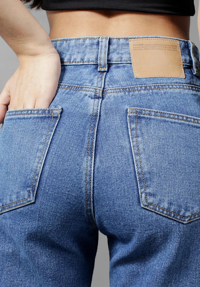 Jeans Wide Leg para Mujer Azul Oscuro Ref. 201006