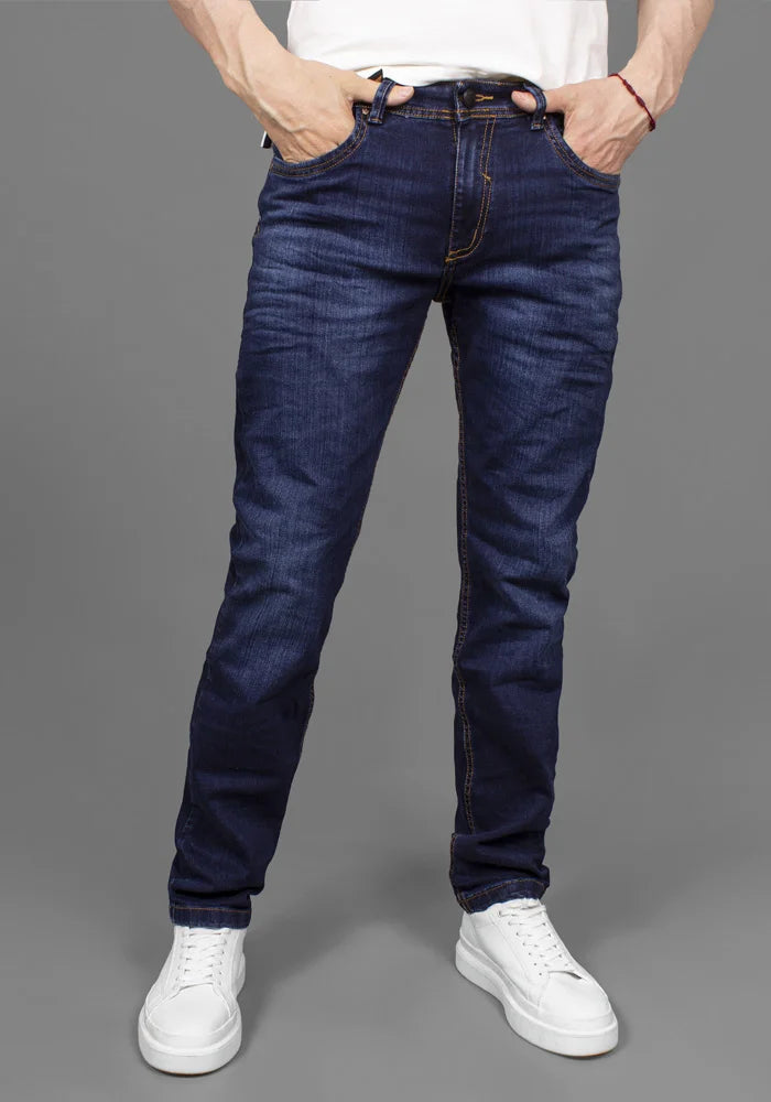 Pantalon jean azul marino sale