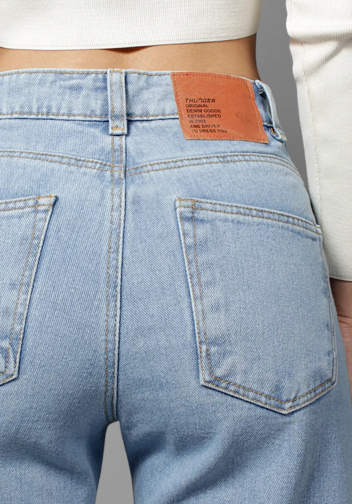 Jeans Wide Leg para Mujer color Azul Claro Ref. 201006-1