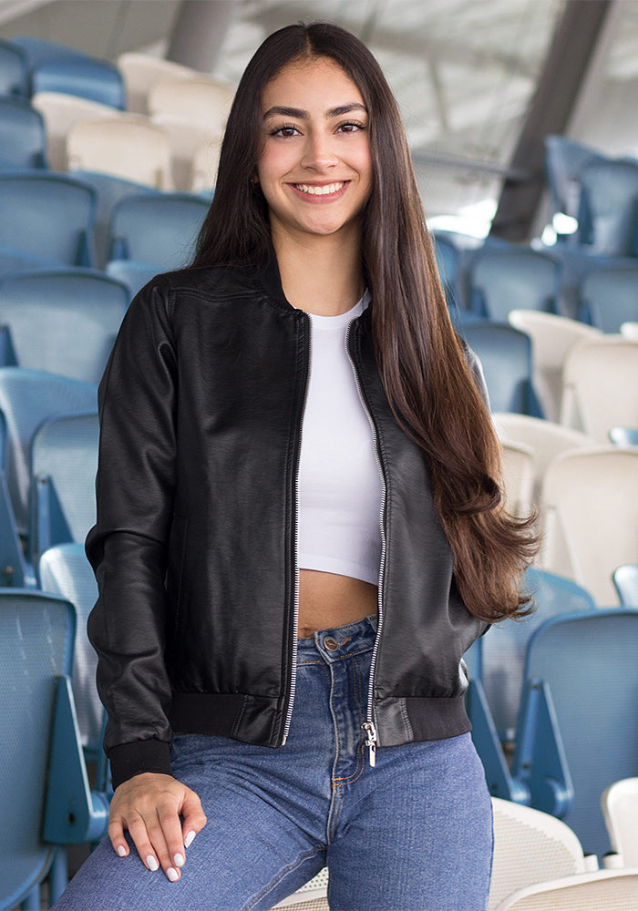 Chaqueta Beisbolera Cuerina Dama|Thunder Jeans - Main Image