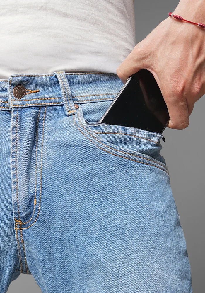 Jean para Hombre 100% Original Thunder Color Azul Claro