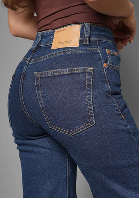 Jean Wide Leg para Mujer Azul Oscuro Confort con Lycra Thunder Jeans