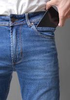 Jean para Hombre Skinny con Licra Color Azul Medio Claro Thunder