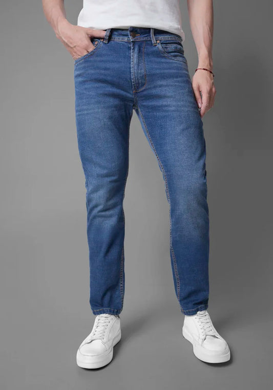 Jean para Hombre Skinny con Licra Color Azul Medio Claro Thunder