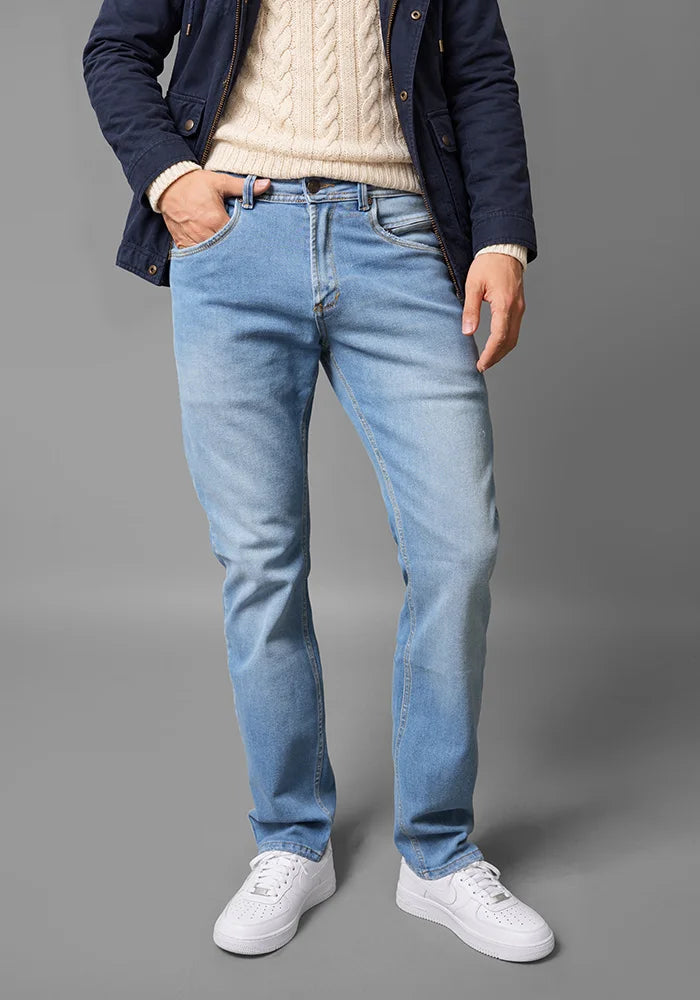 Jean para Hombre en Tono Azul Medio Claro Marca Thunder