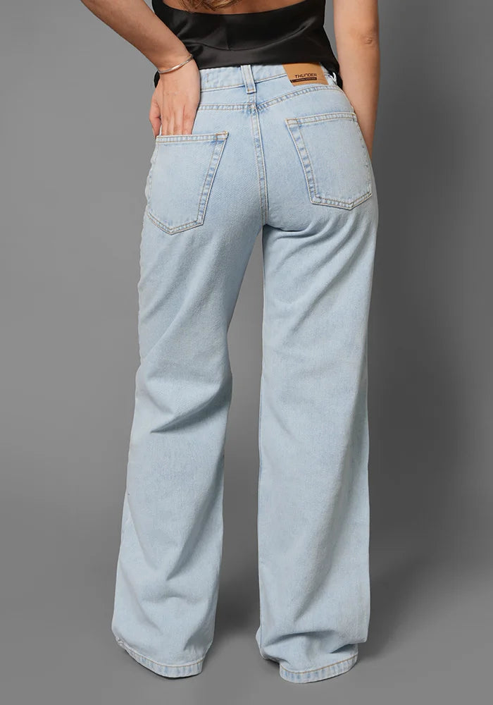 Jeans Wide Leg para Mujer color Azul Claro