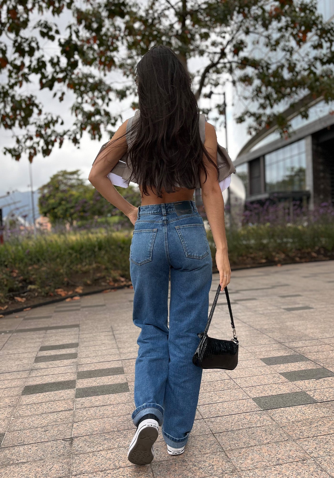 Jeans Straight Leg  Azul Medio