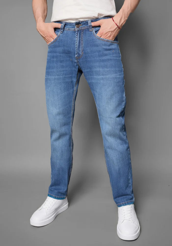 Jean para Hombre Cómodo Azul Medio