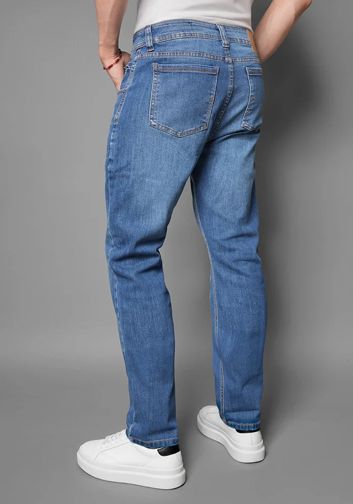 Jean para Hombre Cómodo Azul Medio