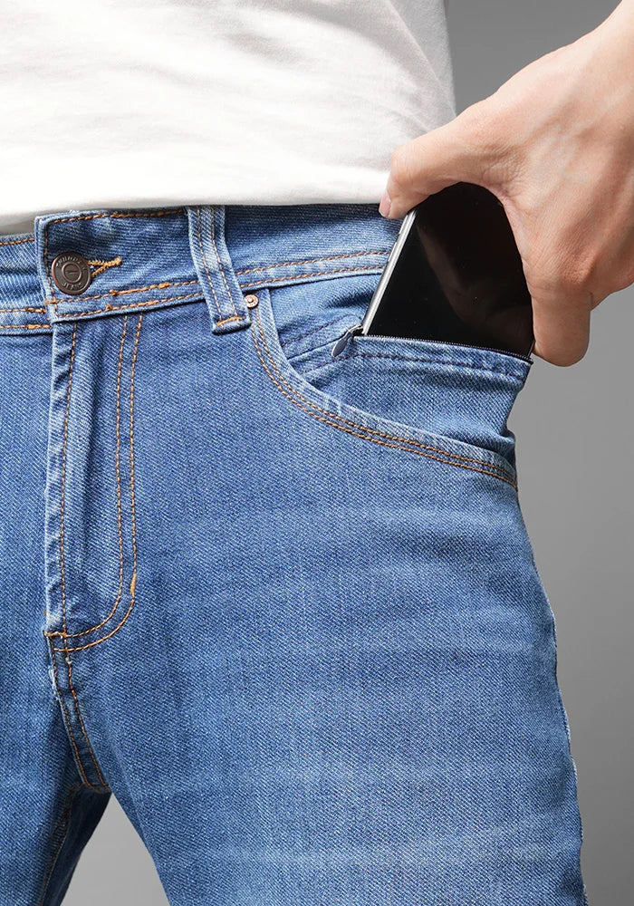 Jean para Hombre Cómodo Azul Medio