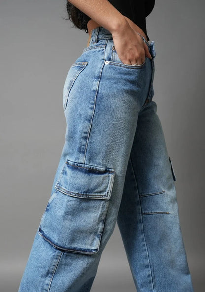 Jean Rigido Wide Leg Balloon Cargo