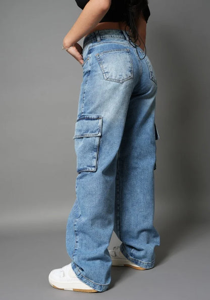 Jean Rigido Wide Leg Balloon Cargo