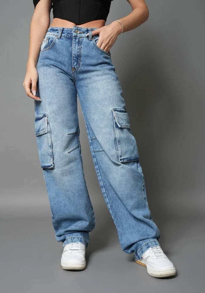 Jean Rigido Wide Leg Balloon Cargo