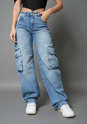 Jean Rigido Wide Leg Balloon Cargo