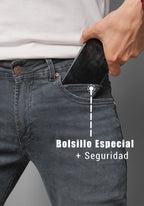 Jean para Hombre en Tono Azul Dirty Pardo marca Thunder