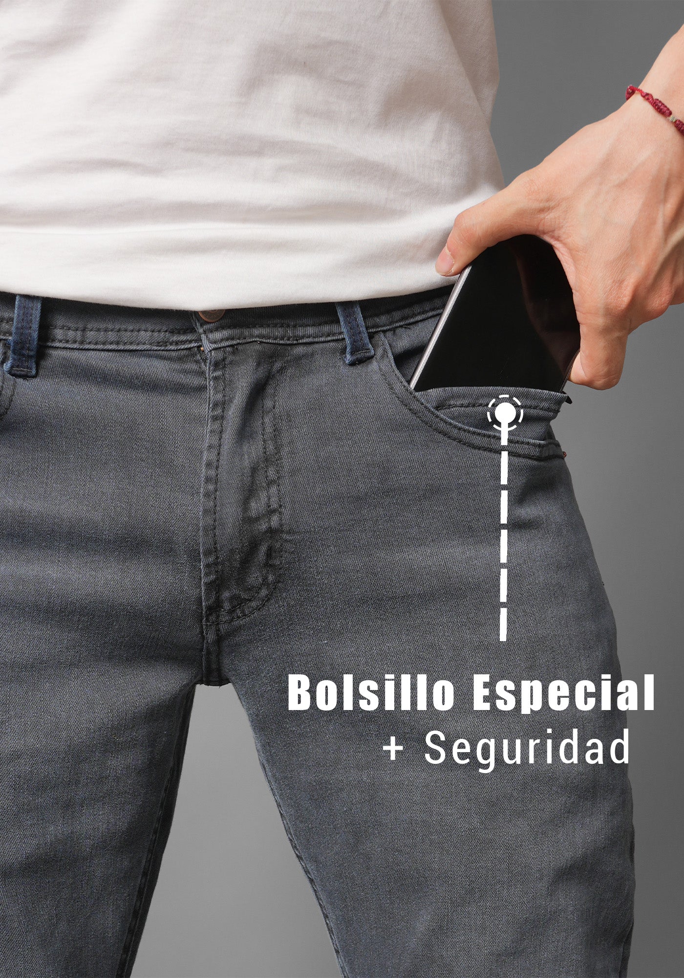 Jean para Hombre en Color Gris Menta Thunder