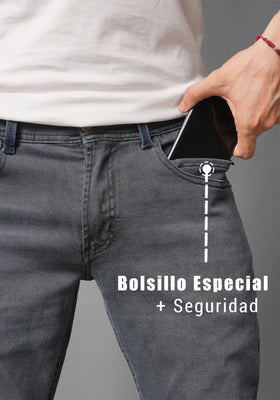 Jean para Hombre en Color Gris Menta Thunder