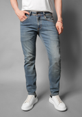 Jean para Hombre Skinny en Tono Azul con Dirty Thunder