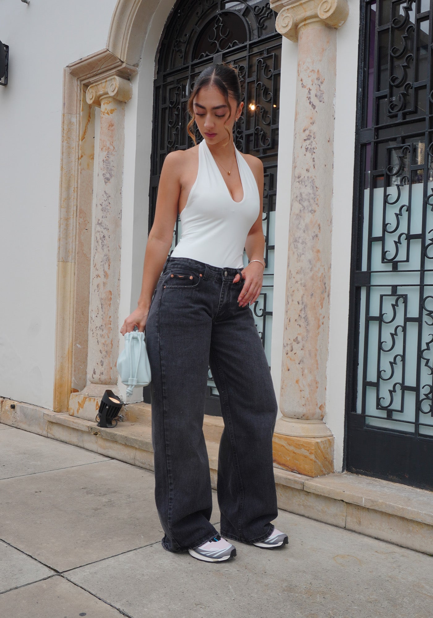 Wide leg Baggy Tiro Bajo Color Gris Oscuro para Mujer marca Thunder