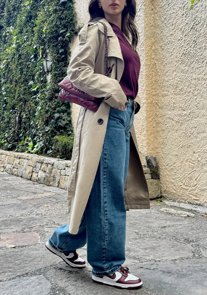 Jean Rígido Wide Leg Balloon para Mujer con Dirty