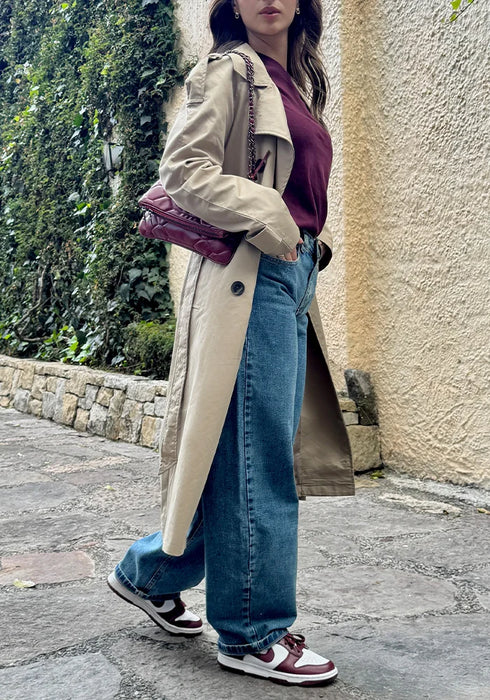 Jean Rígido Wide Leg Balloon para Mujer con Dirty