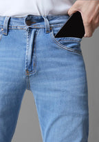 Jean para Hombre con Licra Color Azul Claro Thunder
