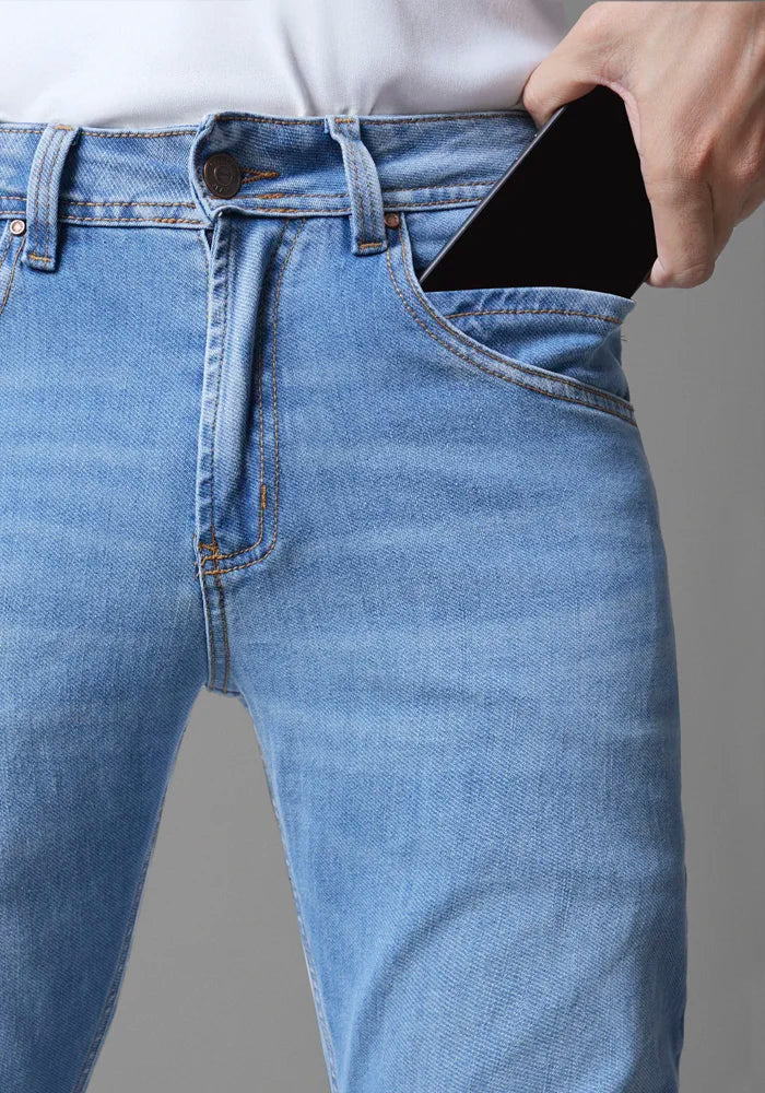Jean para Hombre con Licra Color Azul Claro Thunder
