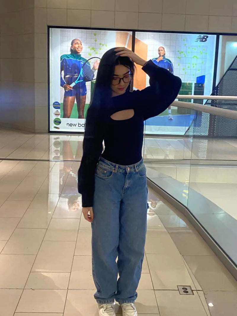 Experiencia de mujer usando un Jean Wide Leg Thunder