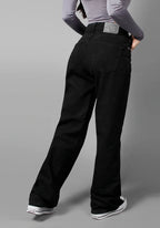 Jean Rigido Wide Leg Para Mujer Negro Mate Ref. 201008