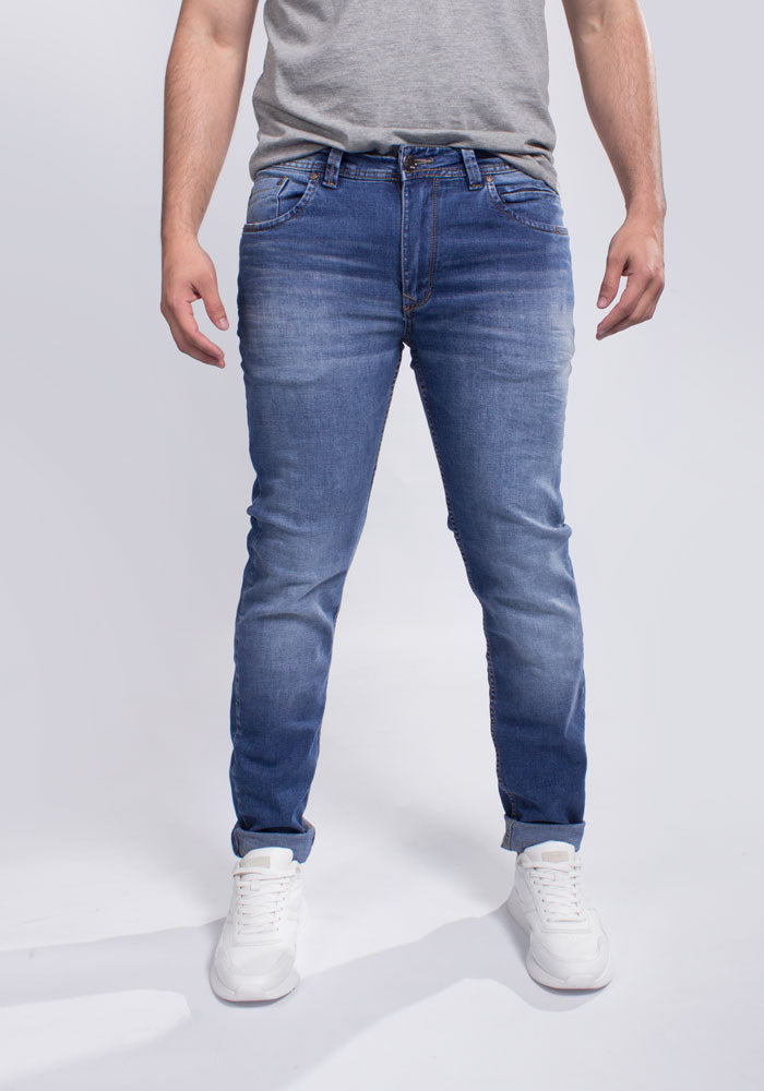 Jeans Moda Hombre Azul Medio Ref. 101880