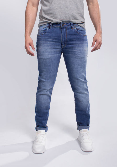 Jeans Moda Hombre Azul Medio