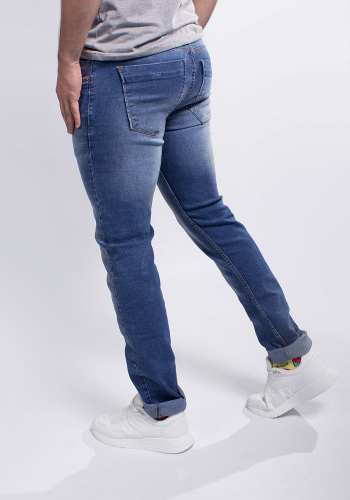 Jeans Moda Hombre Azul Medio