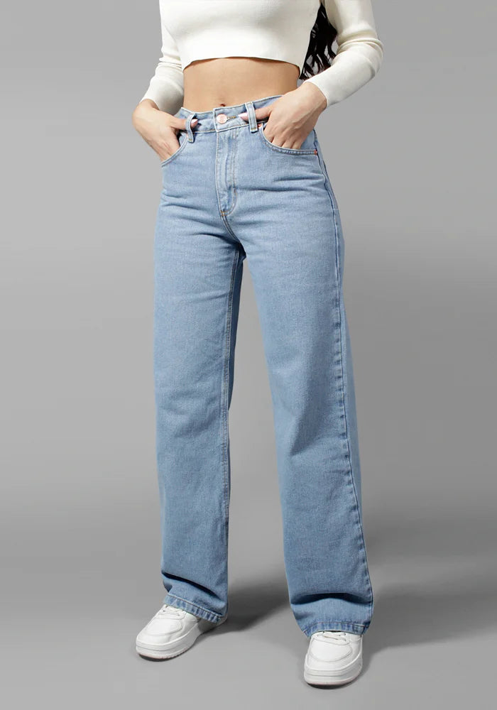 Jeans Wide Leg para Mujer color Azul Claro Ref. 201006-1 Thunder Jeans